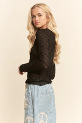Curvy Soft Black Lace Top