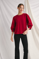 3/4 Puff crochet Sleeve Top