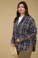Curvy Navy Plaid Flannel