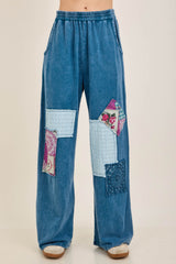 Mineral Wash Boho Patched Pants