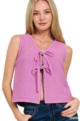 Tie Front Sweater Vest