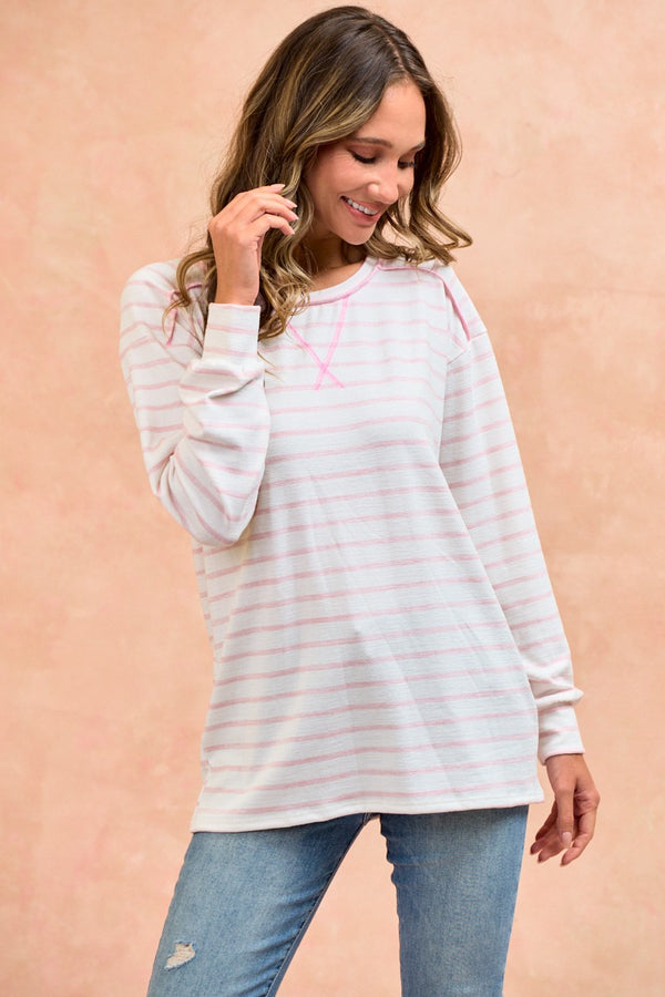 Light Pink Stripe Top