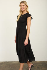 Tiered Smocked Short Sleeve Midi Dress