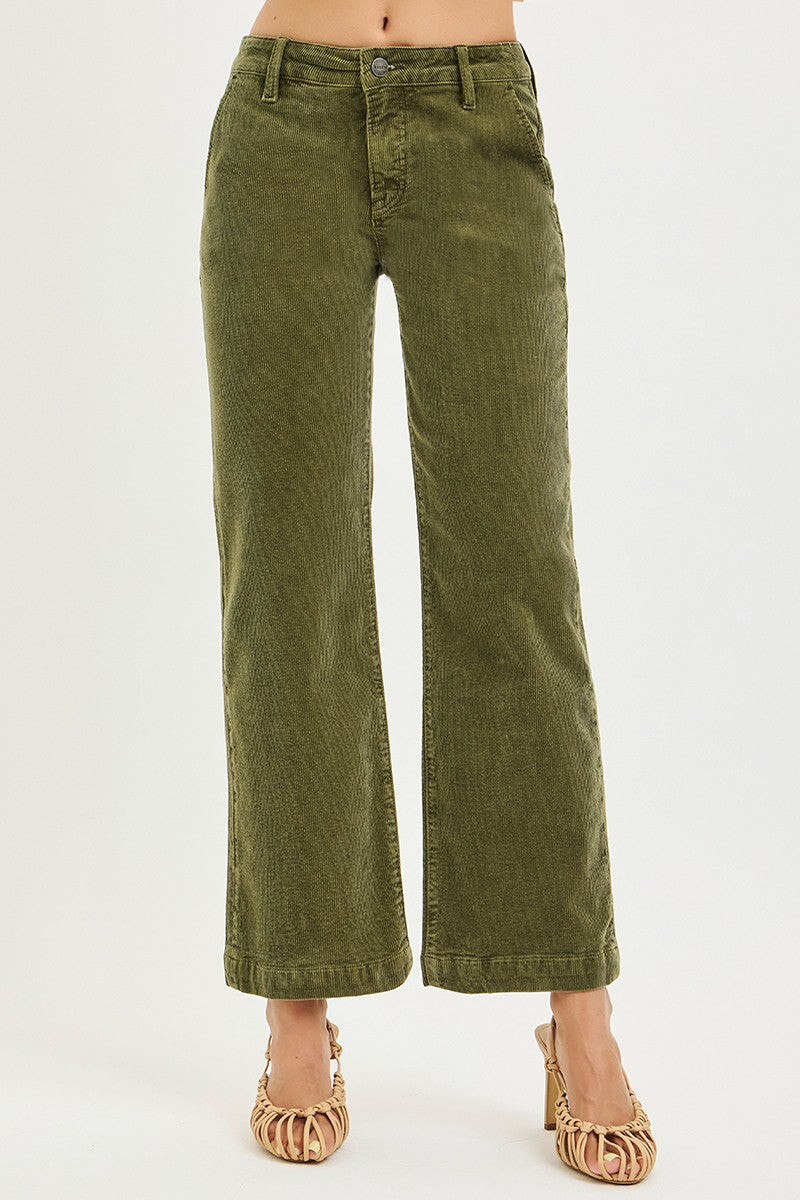 Alicia's Moss TC Ankle Straight Coduroy Pants