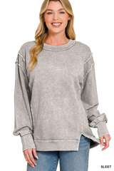 Halo Washed F/ terry Exposed Seam Sweatshirt