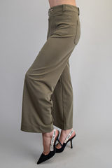 Olive Straight Leg Trouser Pants