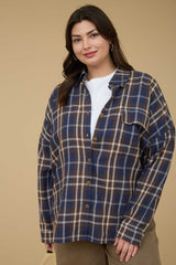 Curvy Navy Plaid Flannel
