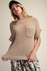 Curvy Easel Half Sleeve Knitted Sweater