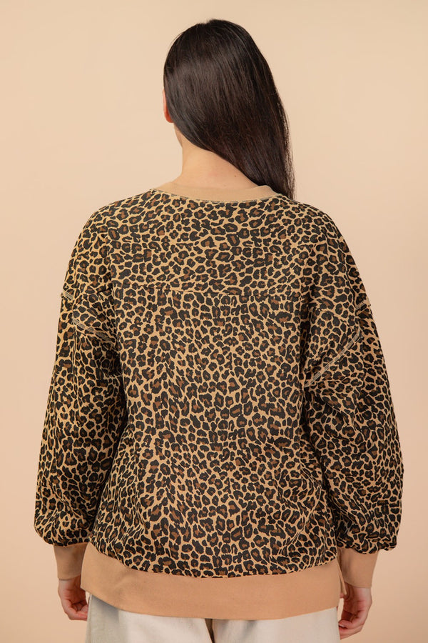 Leopard Crewneck Top