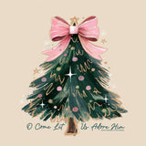 Oh Come Let Us Adore Him Christmas Tree Long Sleeve Tee