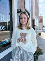 Ivory Teddy Bear Knit Sweater