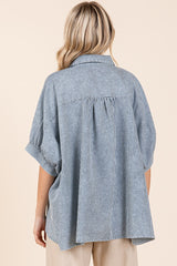 Striped Chambray Collared Button Down