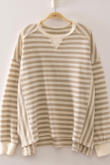 Soft Waffle Knit Raglan Long Sleeve Top