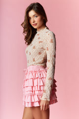 Teddy Bear Lace Sheer Top