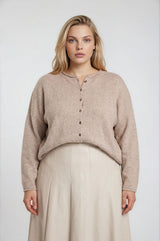 Curvy Button Down Lightweight Knit Cardigan