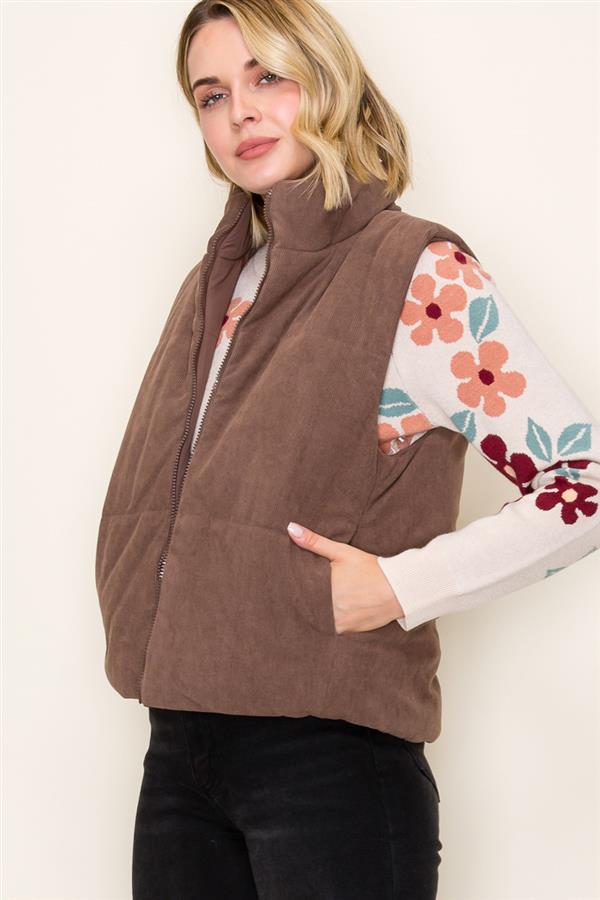 Brown Corduroy Reversible Vest