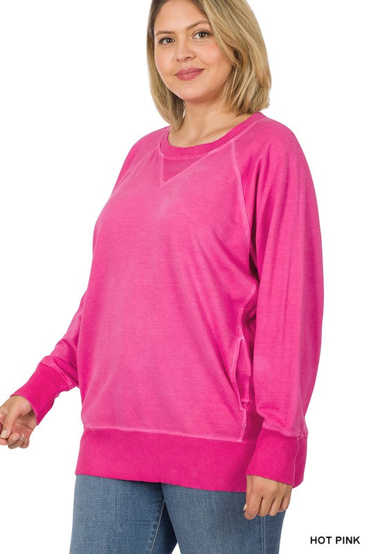 Ribbed Detail Sweatshirt With Pockets