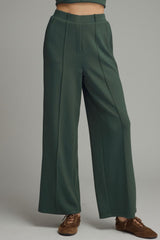 Hunter Green Pull-on Pinch Pleat Front with Pockets Pant