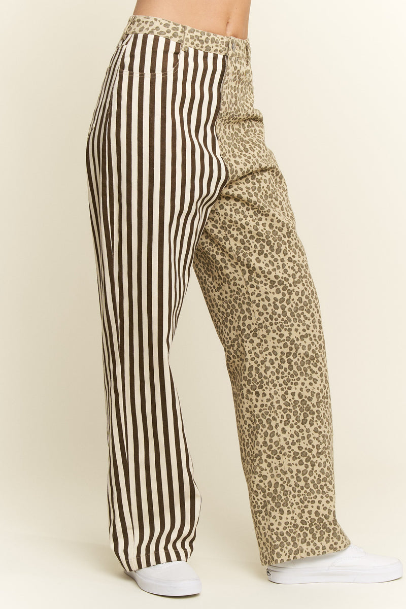 Mix Leopard and Stripe Pants