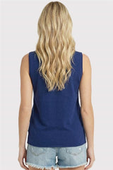 Navy Wide Neck Sleeveless Sweater Top