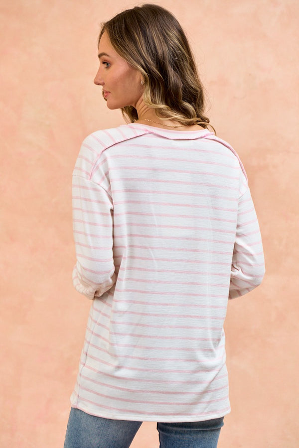 Light Pink Stripe Top