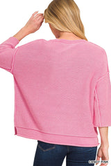 3/4 Sleeve Boxy Sleeve Sweater