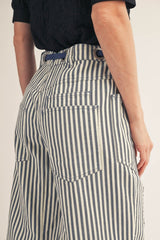 Cotton Drawstring Waist Barrel Pants