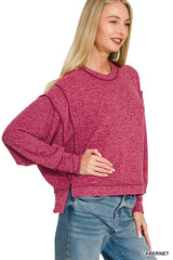 Brushed Melange Hacci Oversized Sweater