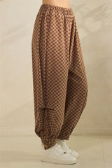 Brown Checkered Soft Matching Set