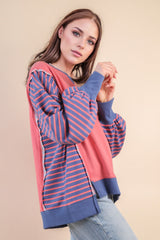 Oversized Striped Casual Crewneck