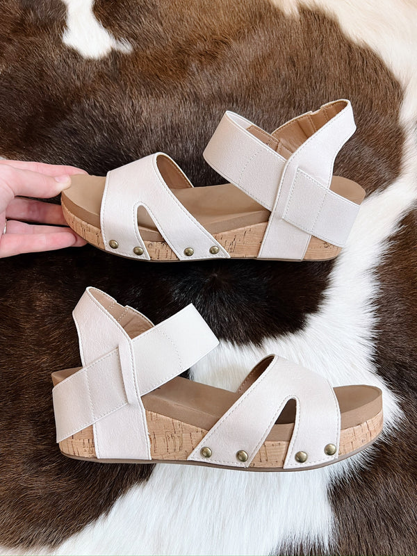 Hadley's Ivory Wedge Sandal