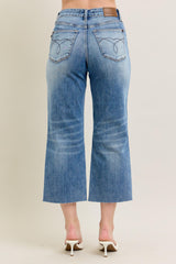 Harmony Distressed Wide Leg Denim