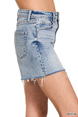 Eliana's Distressed Hem Denim Shorts
