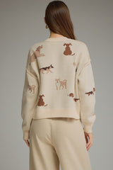 Cream Multi Dog Breed Cardigan