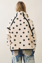 Half Zip Polka Dot Pullover