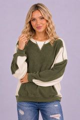 Color Block Exposed Seam Sweatshirt
