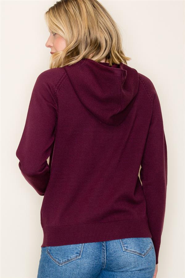 Textured Hooded Sweater