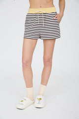 Charcoal Striped Knit Shorts