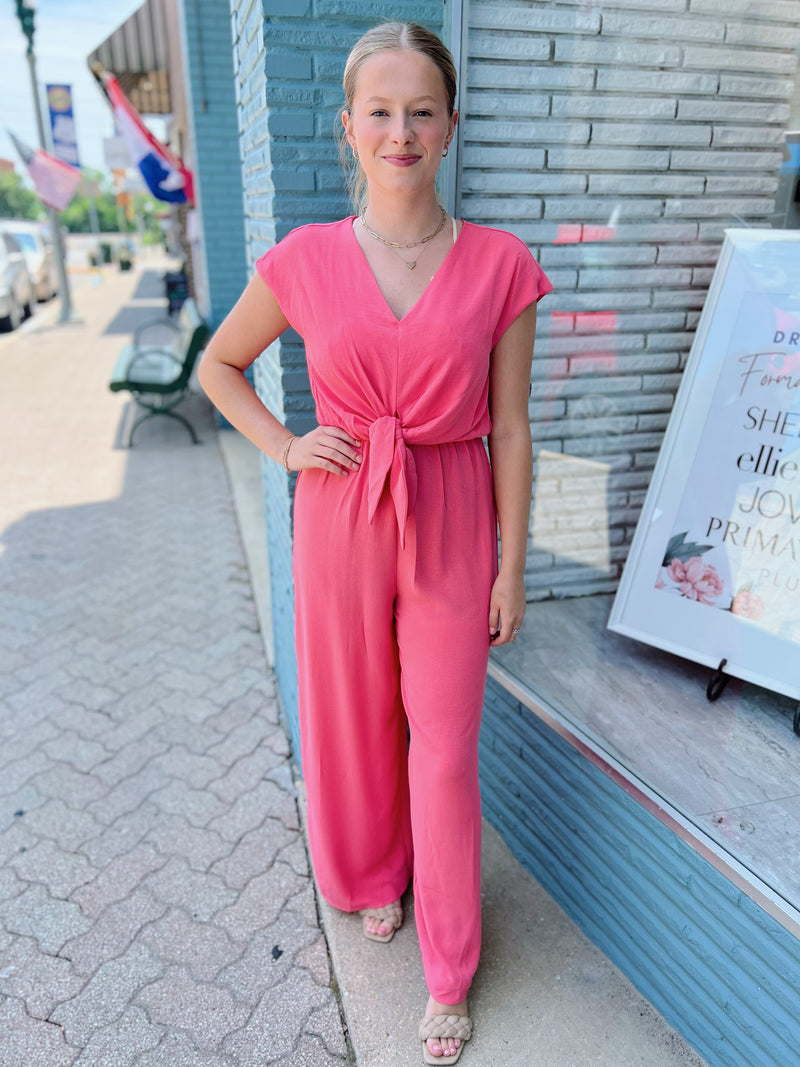 Front Tie Detail Jumpsuit