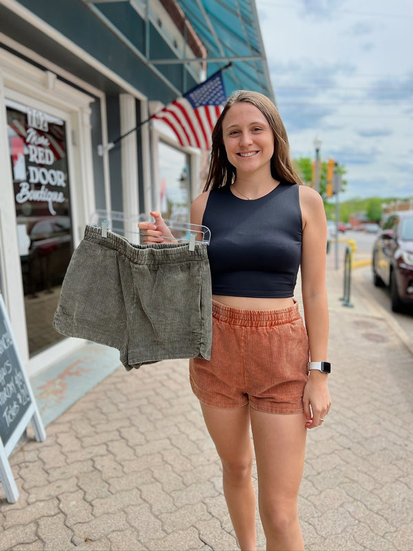 Washed Corduroy Shorts