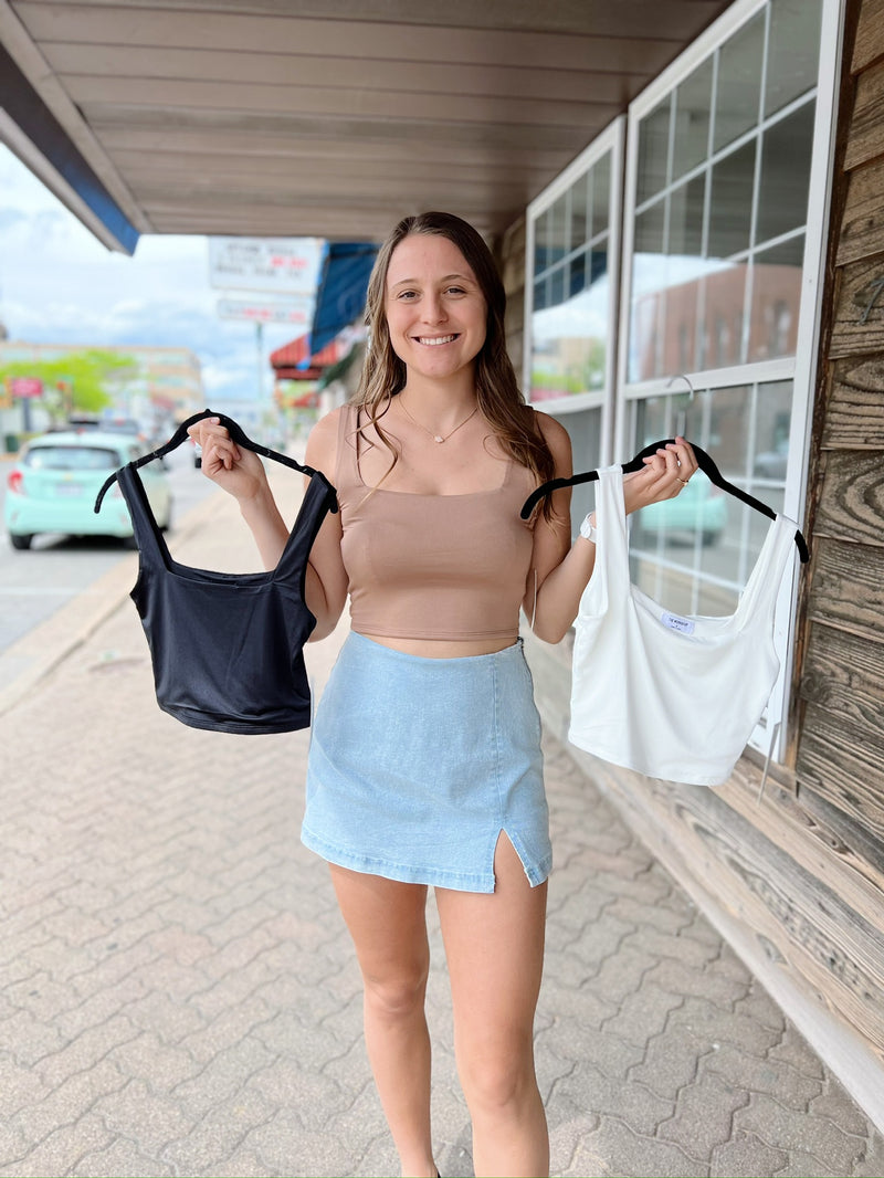 Basic Square Neck Cropped Top