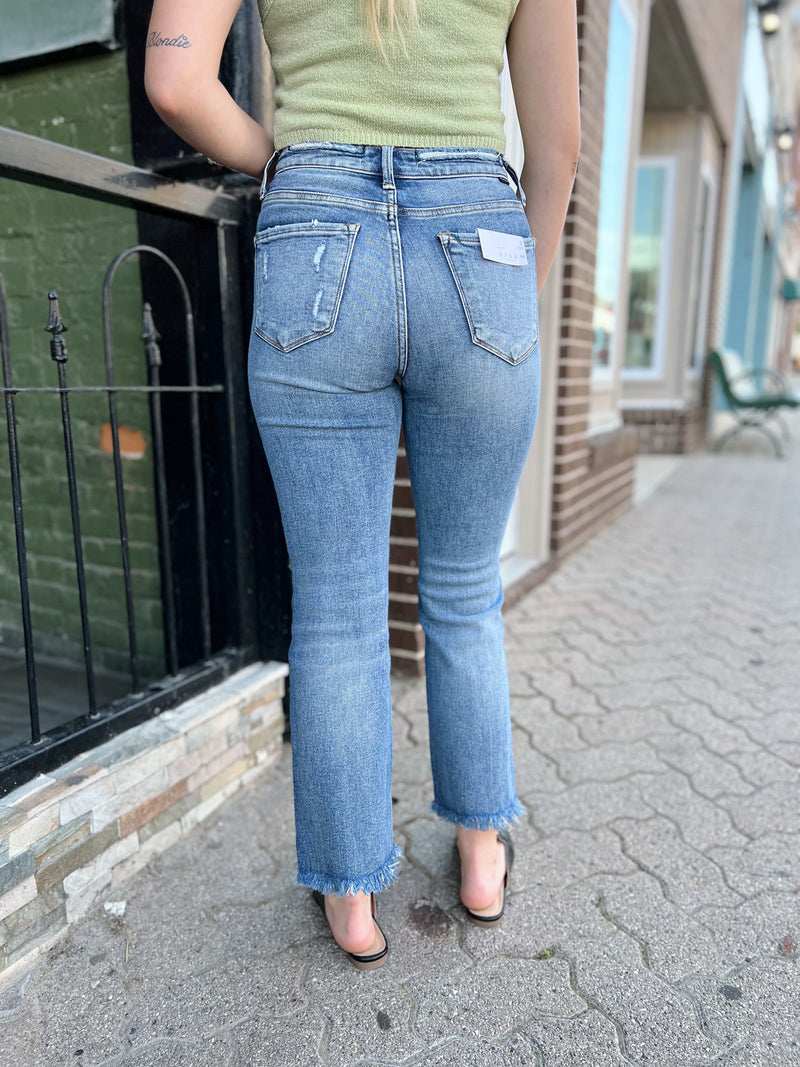 Elton's Medium Wash Cropped Jeans