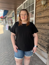 Curvy Cinched Puff Sleeve Dressy Top