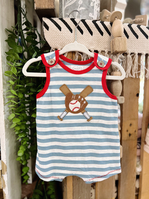 Kids Striped Baseball Romper