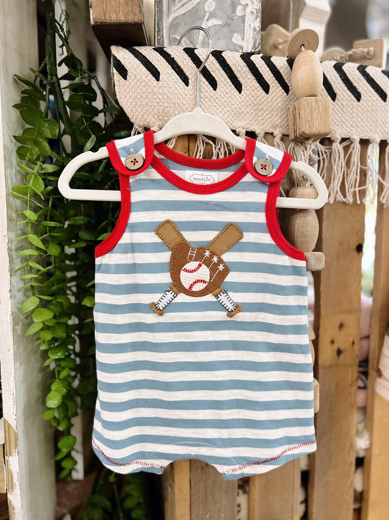 Kids Striped Baseball Romper