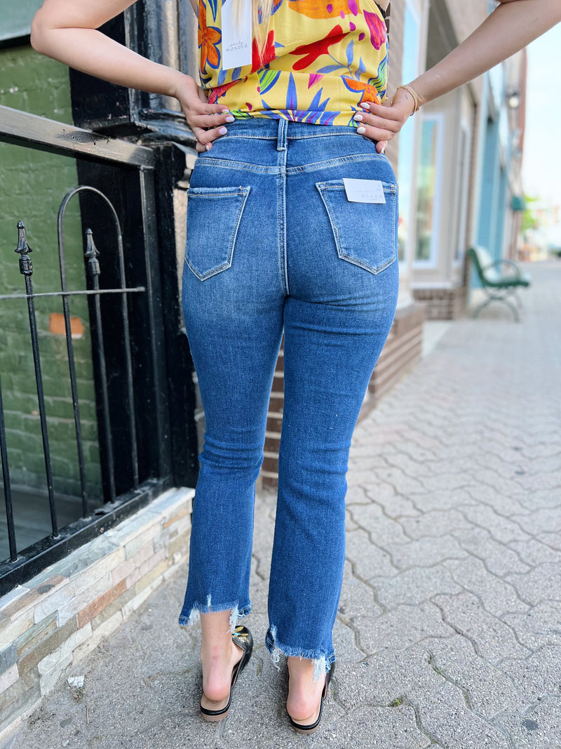 Lea's Cropped Distressed Jeans