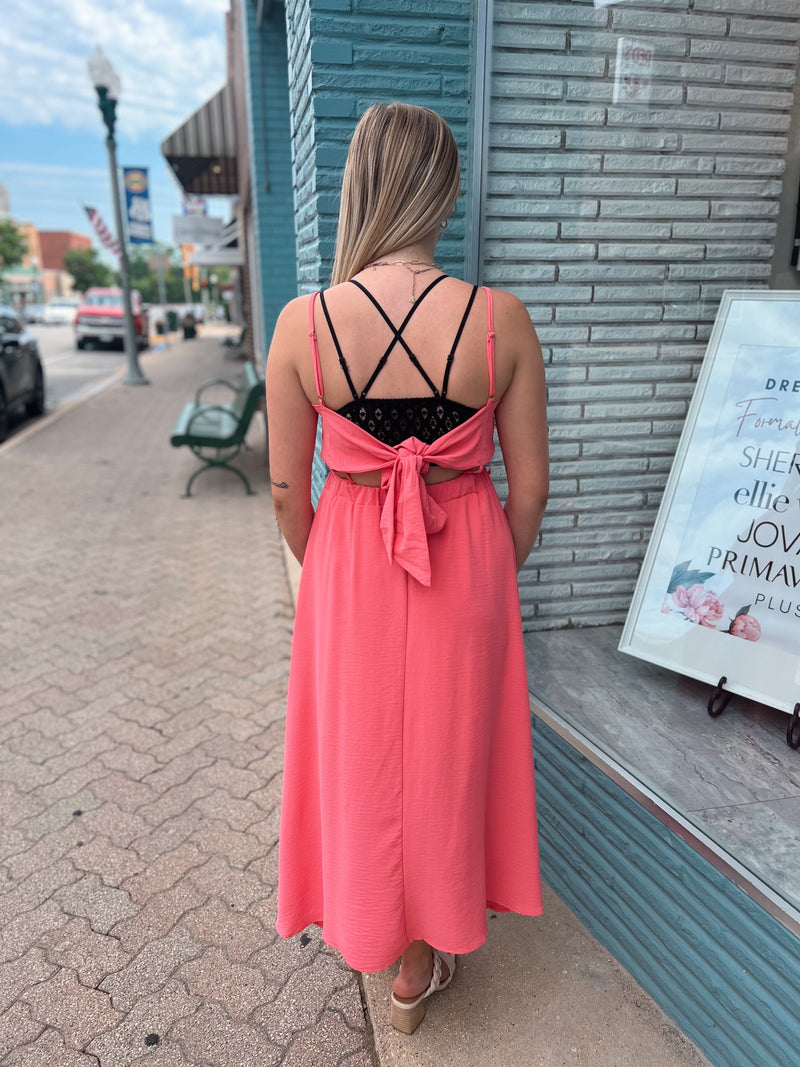 Side Cut Out Midi Dress