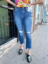 Lea's Cropped Distressed Jeans