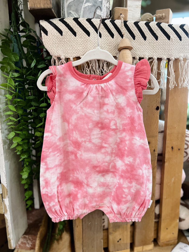 Kids Pink Tie Dye Romper