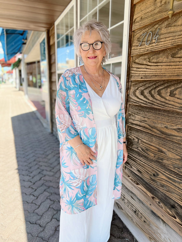 Blush Tropical Kimono